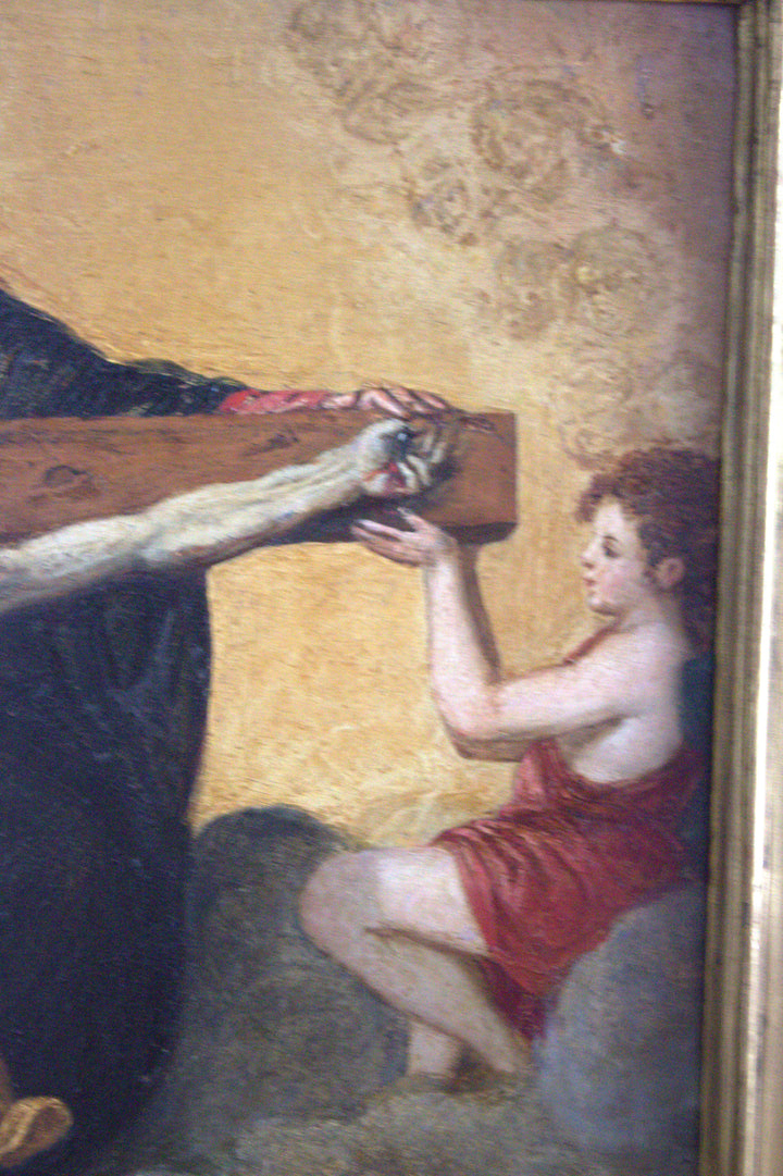 17th Century Italian School Crucifixion Oil Painting for Sale