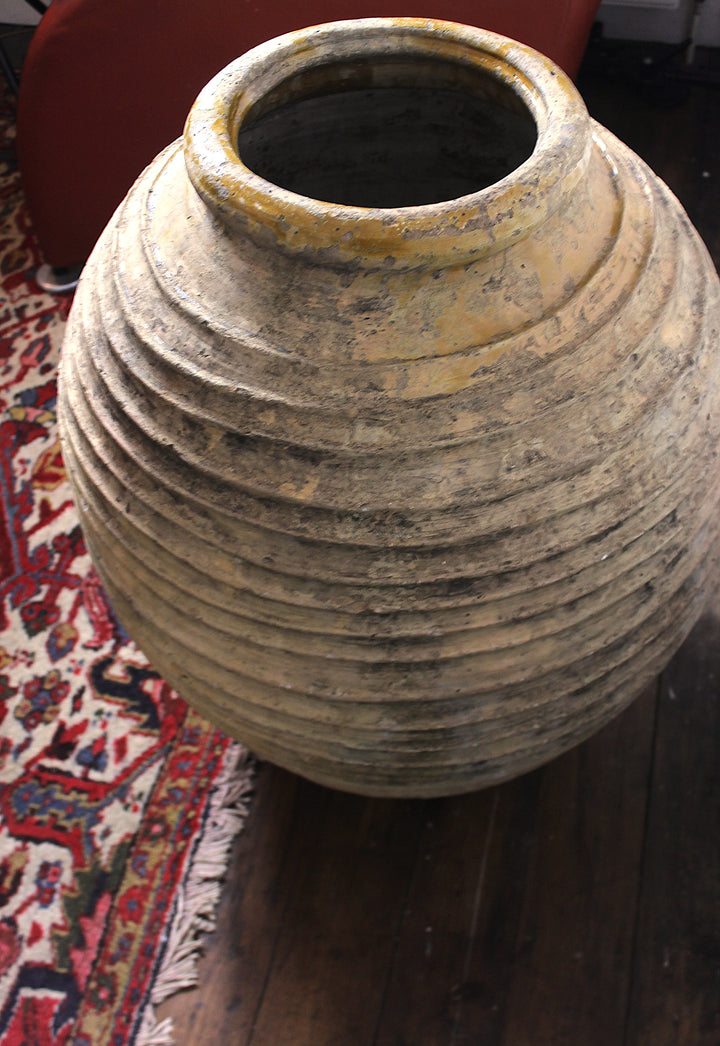 Antique garden olive oil jar from Greece