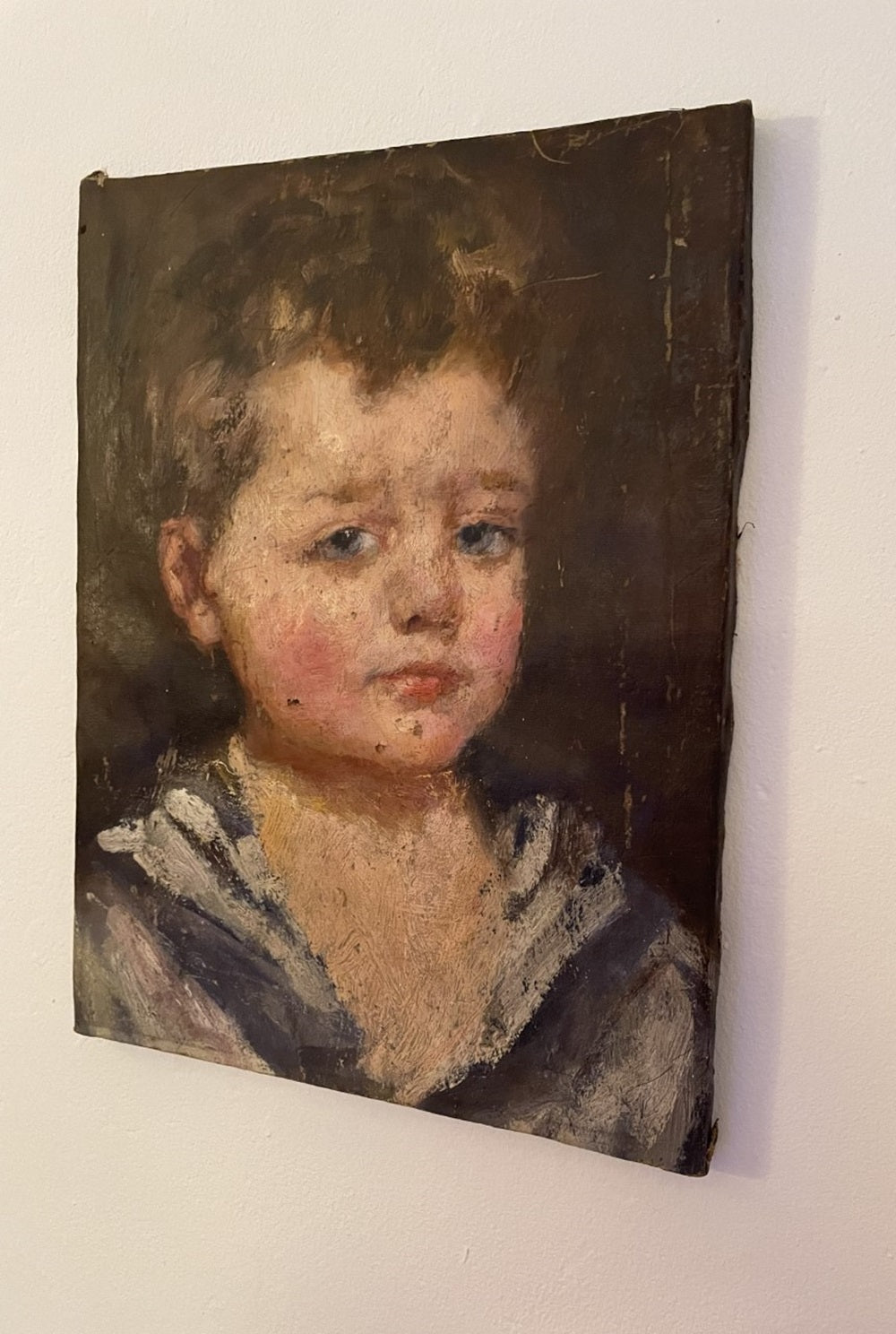 Antique oil painting by Robert Henri Cozad's studio