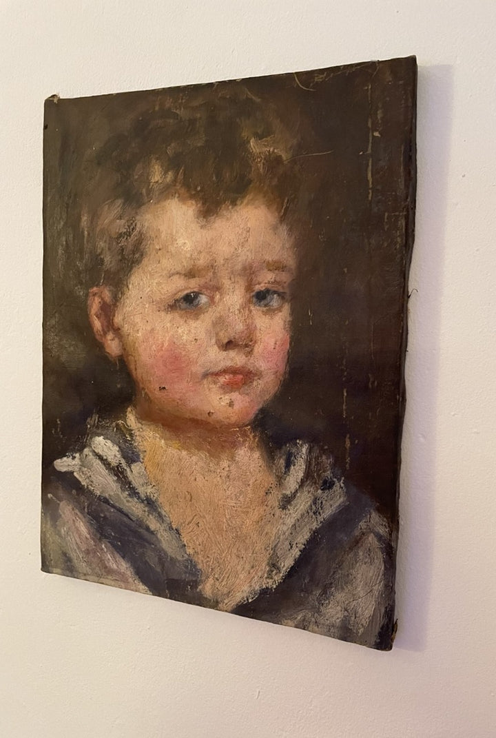 Antique oil painting by Robert Henri Cozad's studio