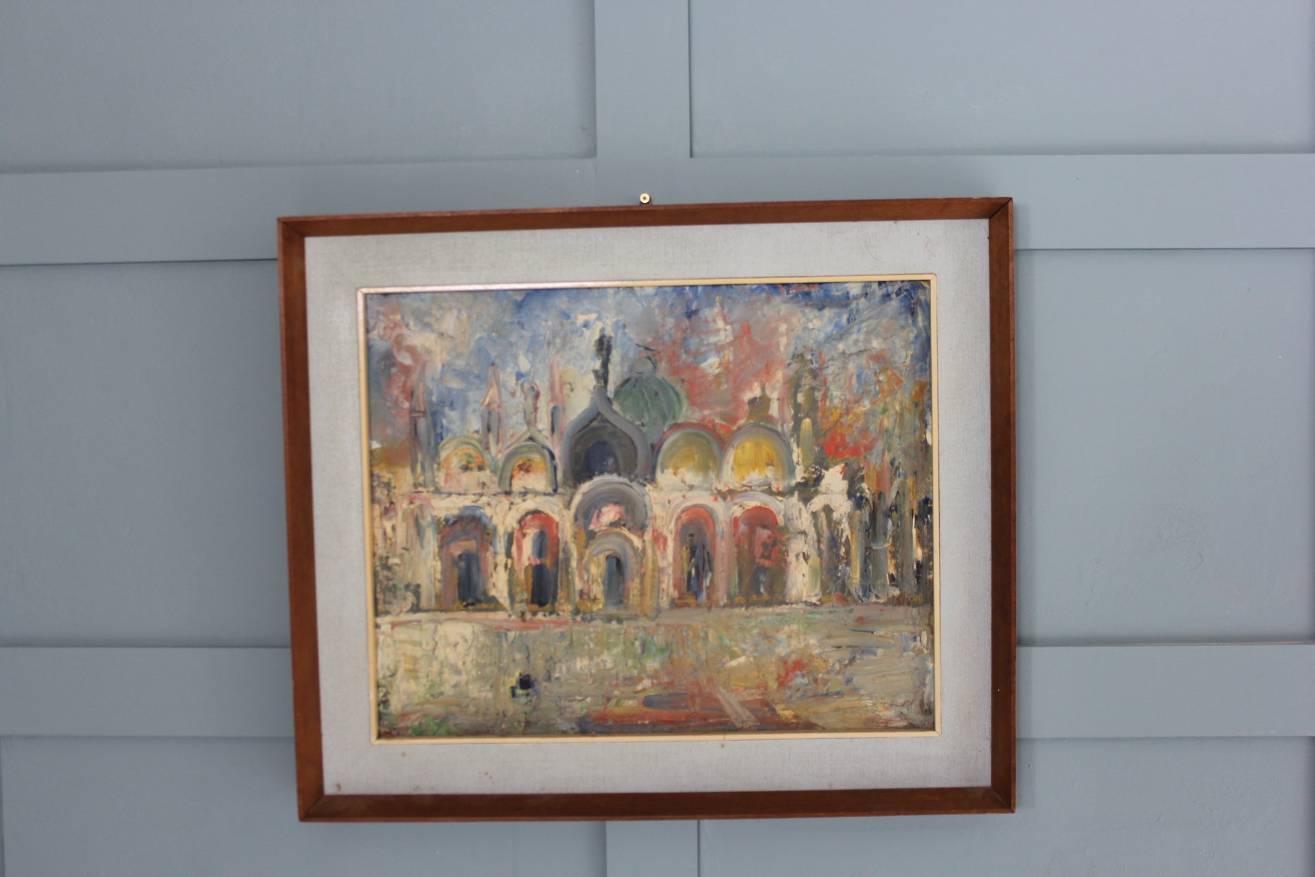 Authentic oil painting of Venice with abstract expressionist style sussex
