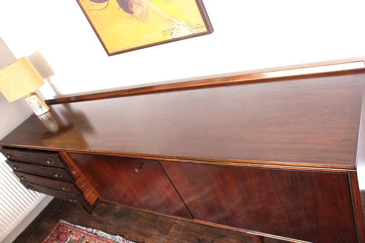 Front view of a 1950s mid century sideboard with ample storage space