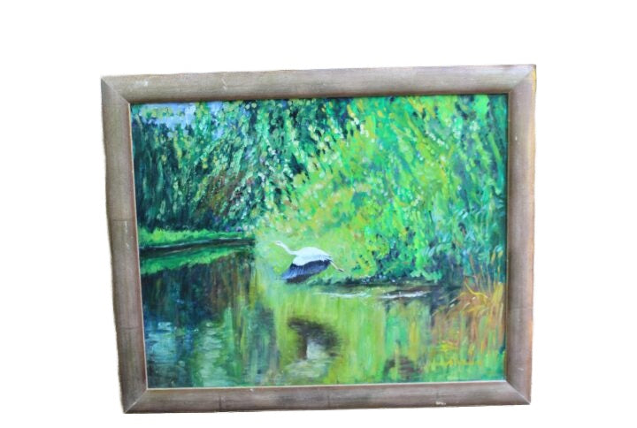 Oil painting of birds
