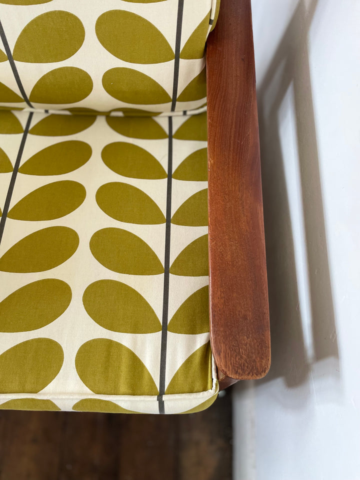 Danish modern rocking chair in updated floral fabric