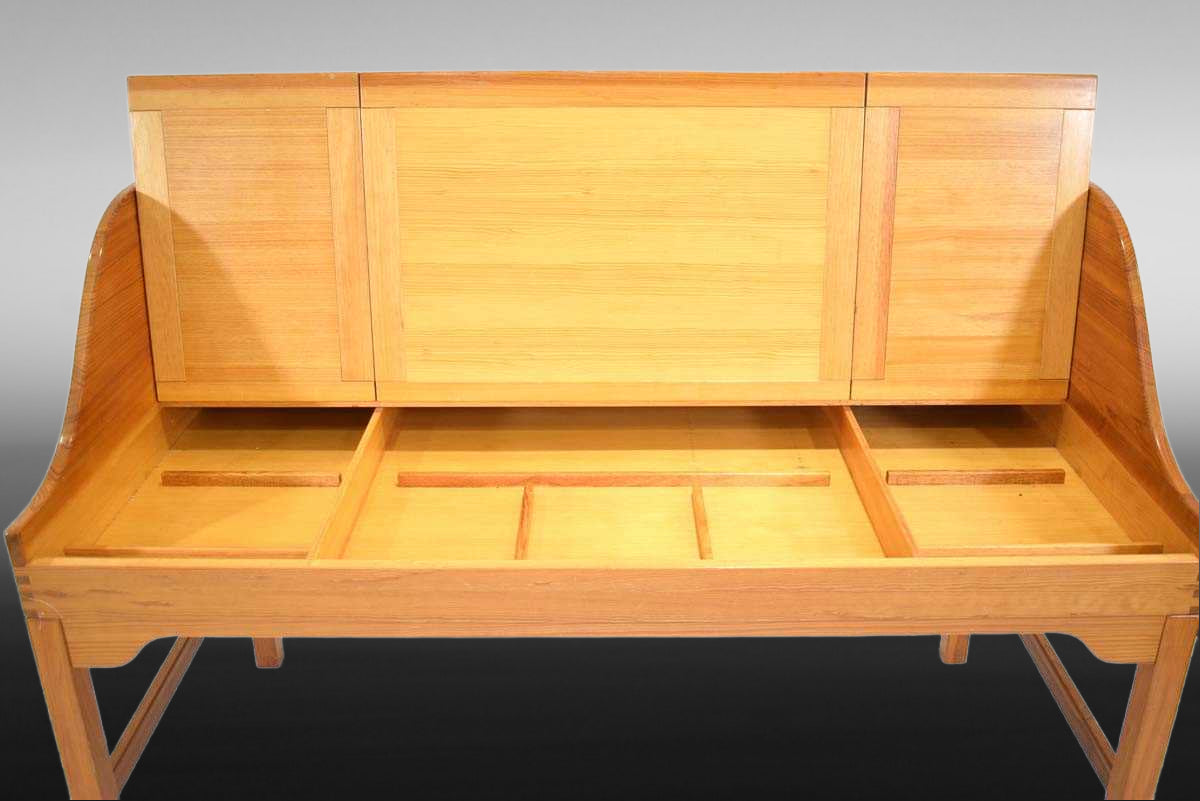 Scandinavian Mid-Century Modern wooden desk with drawers