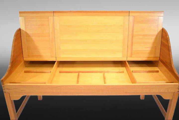 Scandinavian Mid-Century Modern wooden desk with drawers