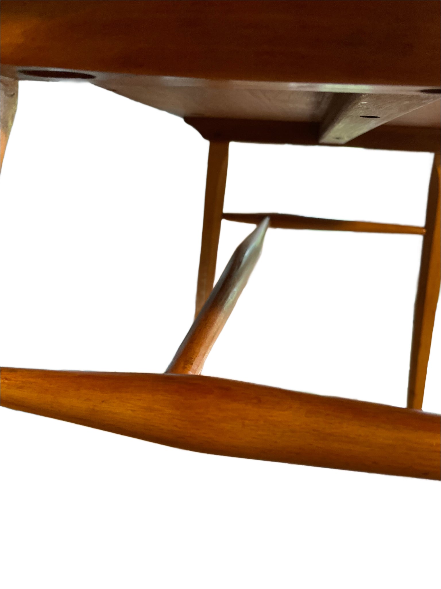 Side view of Ercol Model 439 writing desk, mid century design
