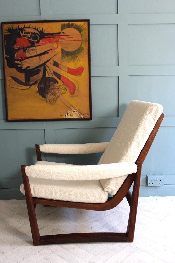Stylish midcentury accent chair for living rooms and modern interiors