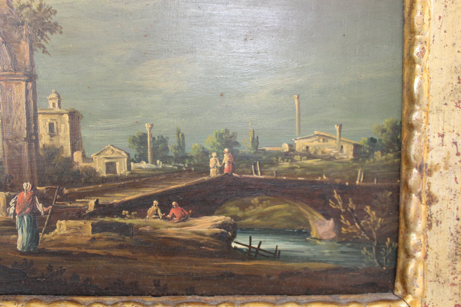 Venetian cityscape oil painting with atmospheric detailing