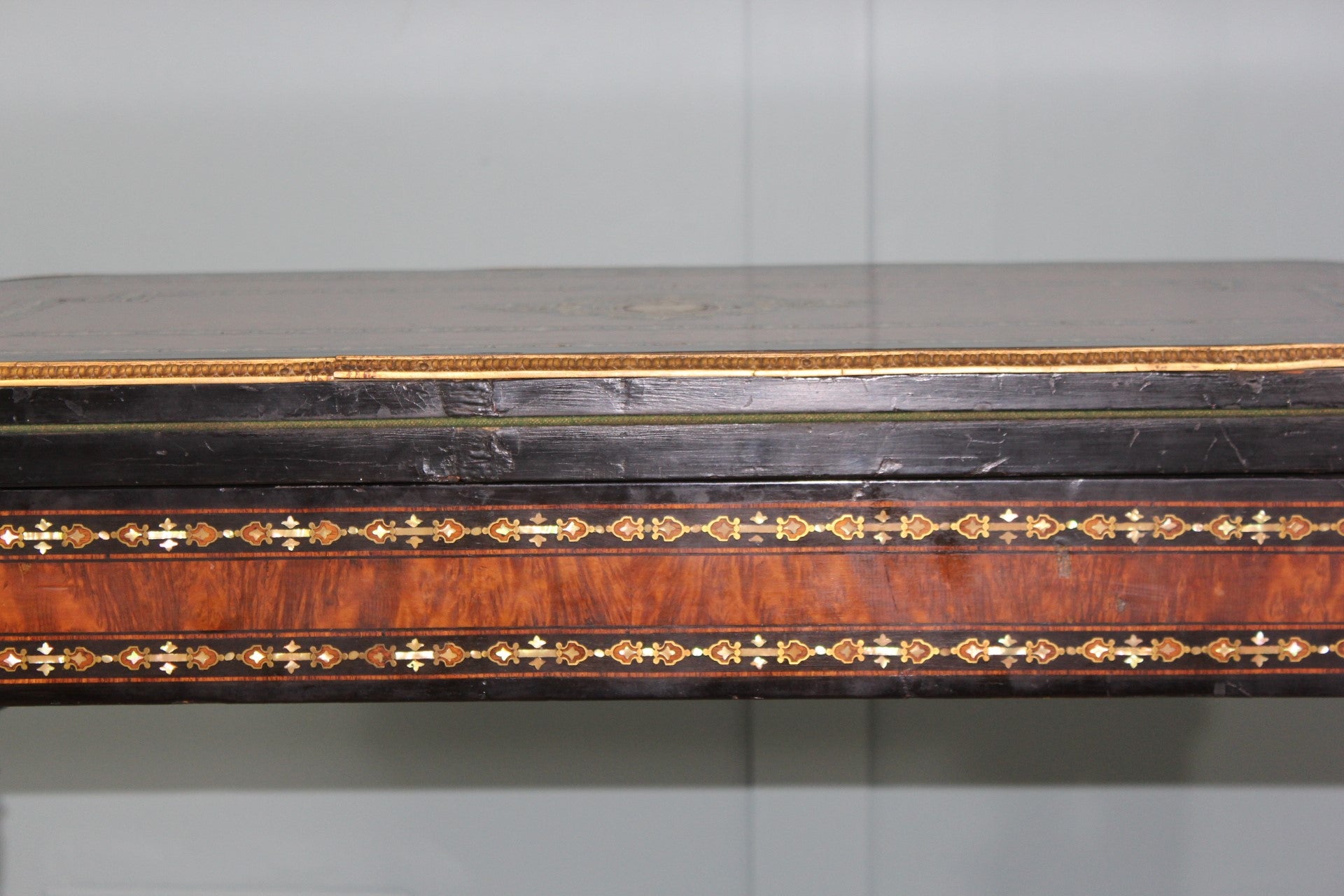 Napoleon III Brass-Inlaid Table