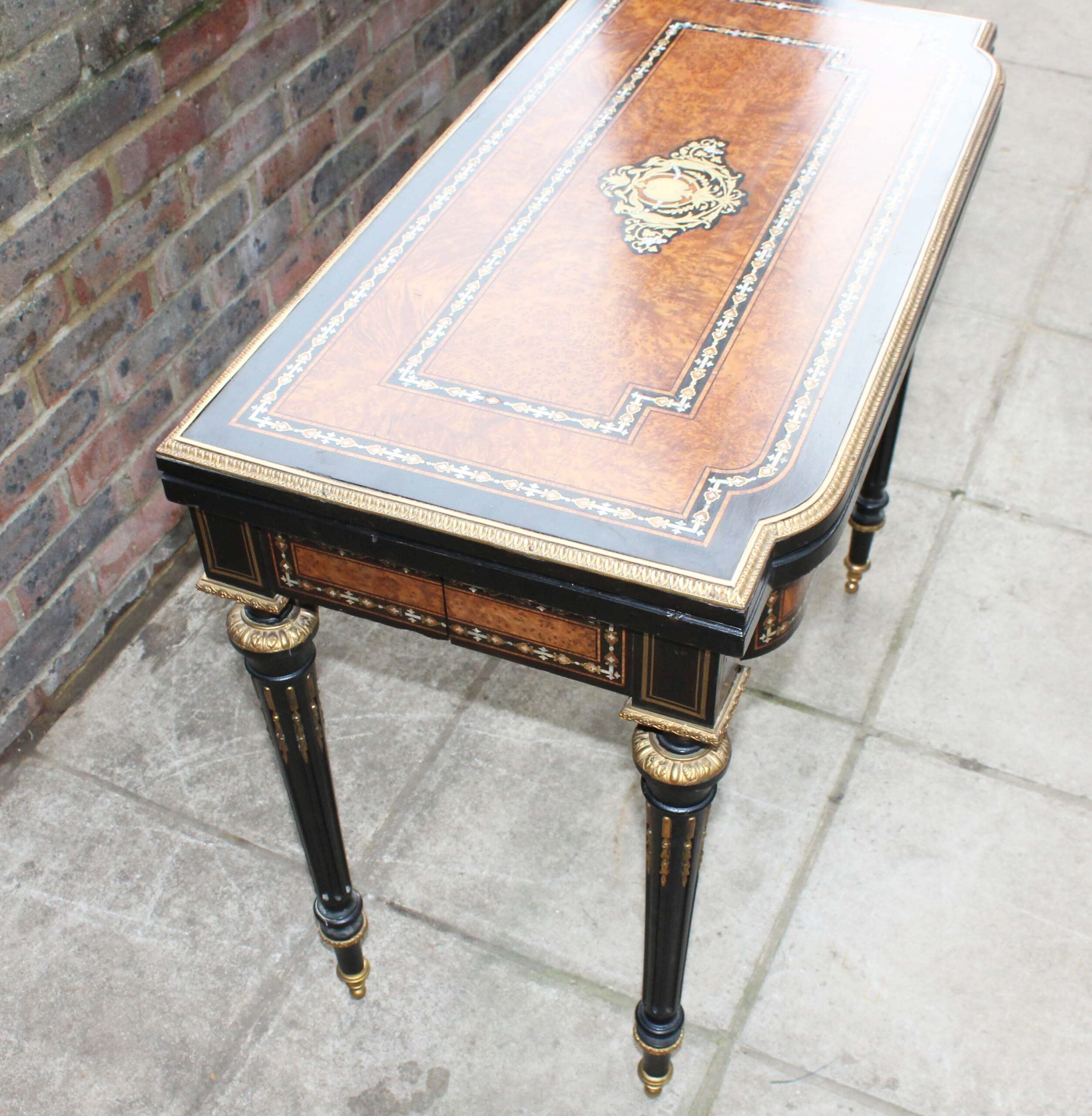 Mother-of-Pearl Inlay Card Table