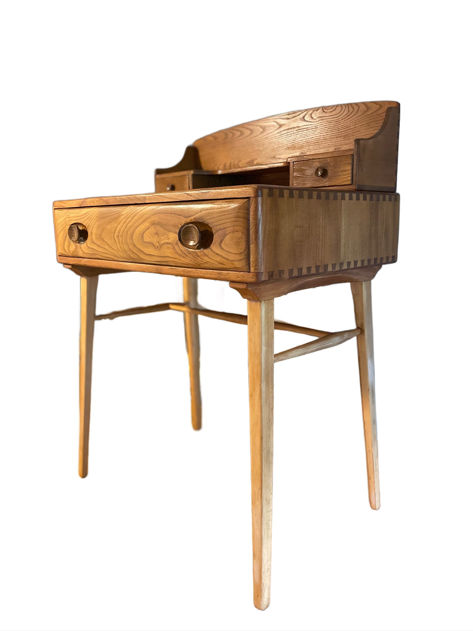 id century modern Ercol desk in elm and beech wood