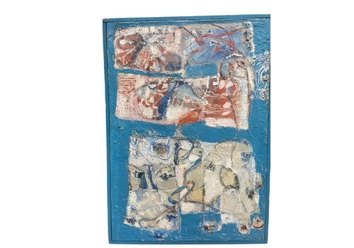 Midcentury Abstract Blue Painting