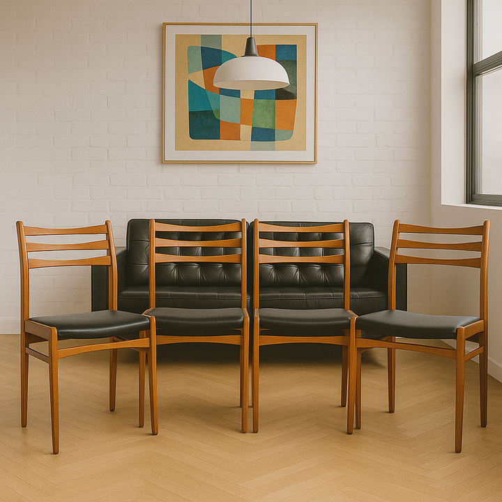 Set of four Danish teak dining chairs, 1960s