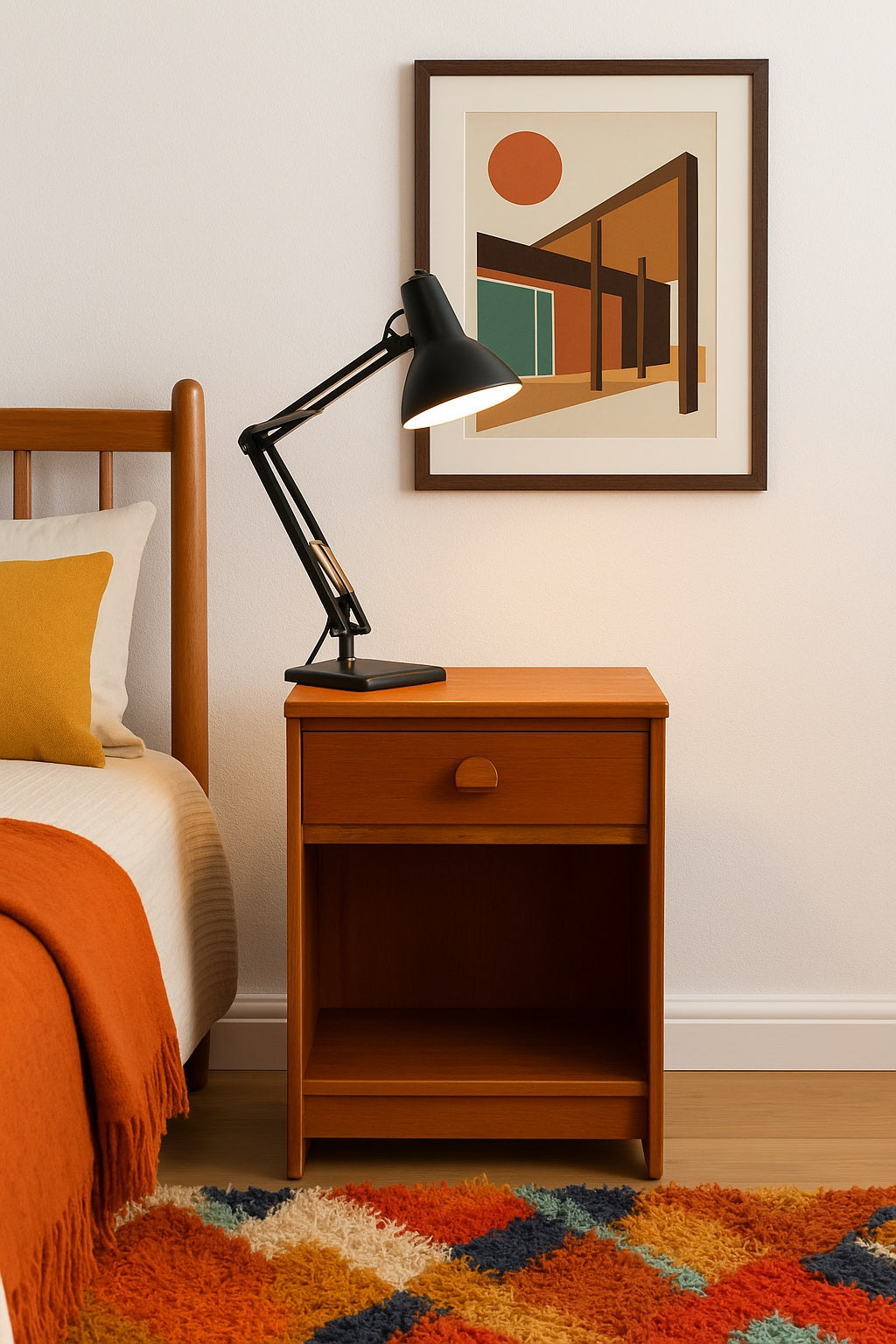 Vintage ‘Cantata’ Mid Century Teak Bedside Table By Stag. Designed By John & Sylvia Reid X 2