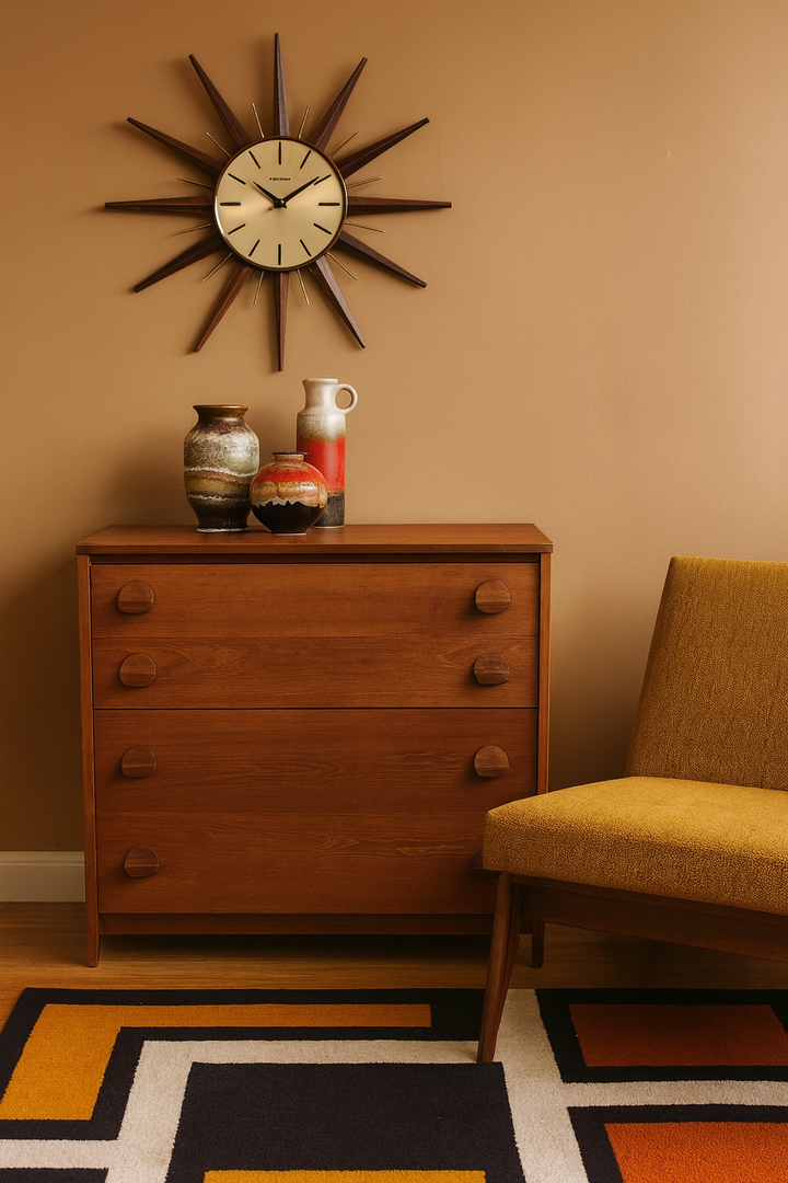 Vintage Stag Fineline tallboy chest of drawers by John & Sylvia Reid, early 1960s