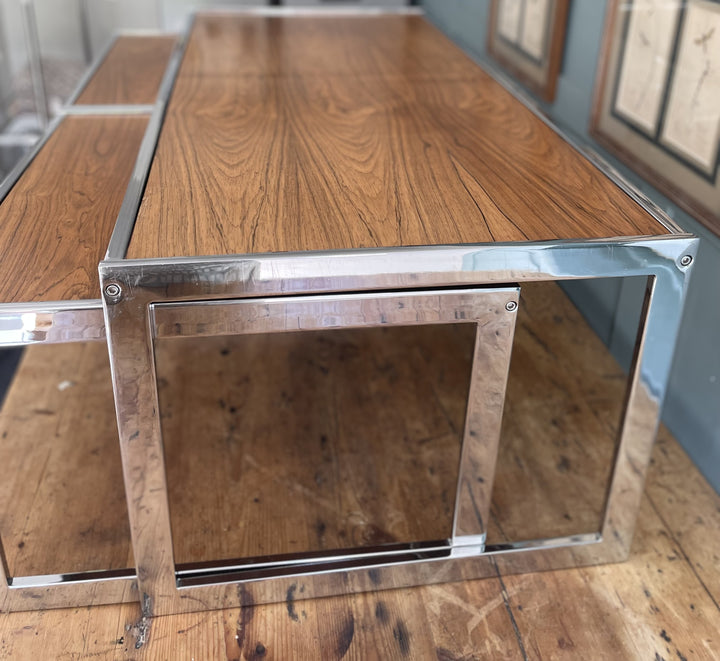 Space-saving midcentury coffee table and side tables