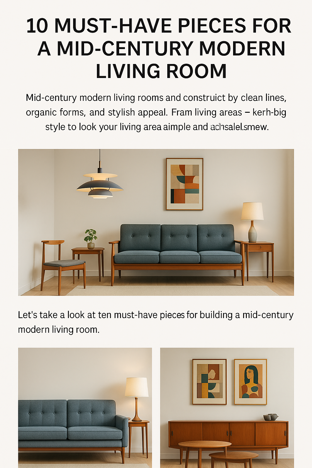10 Must-Have Pieces for a Mid-Century Modern Living Room