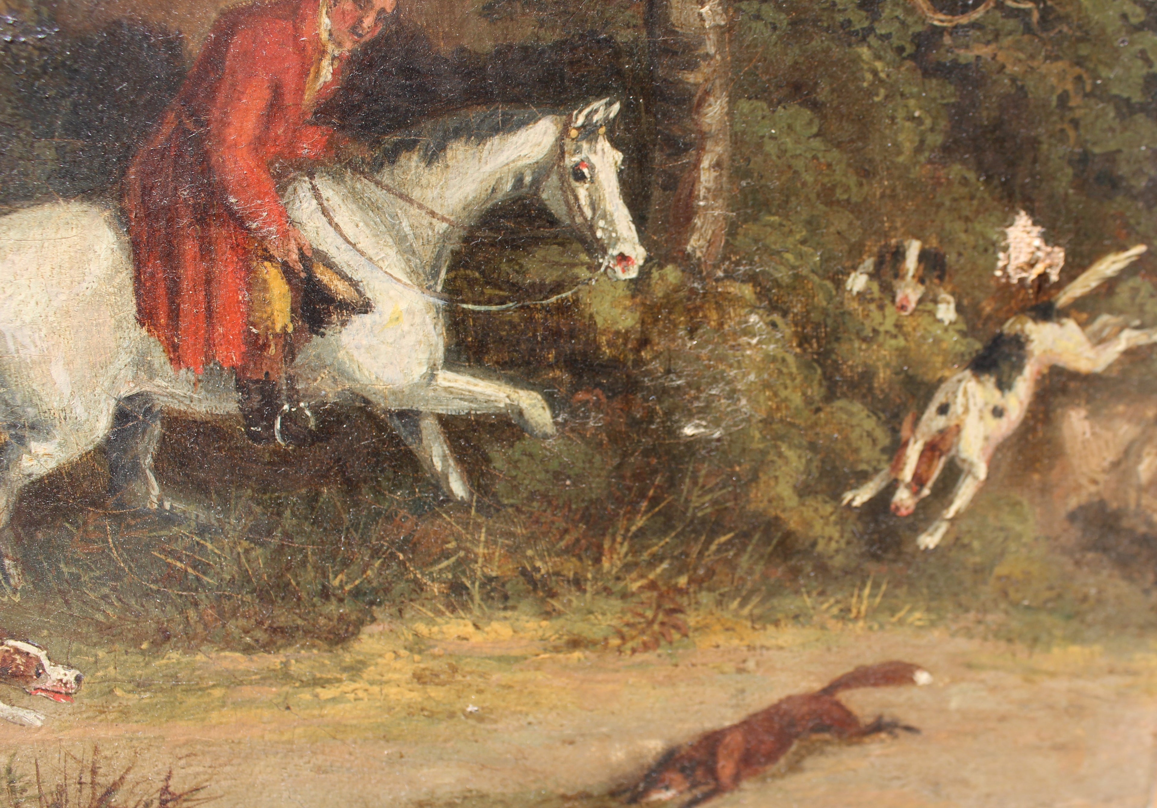 19th_century_hunting_scene_painting_red_coat_riders_woodland