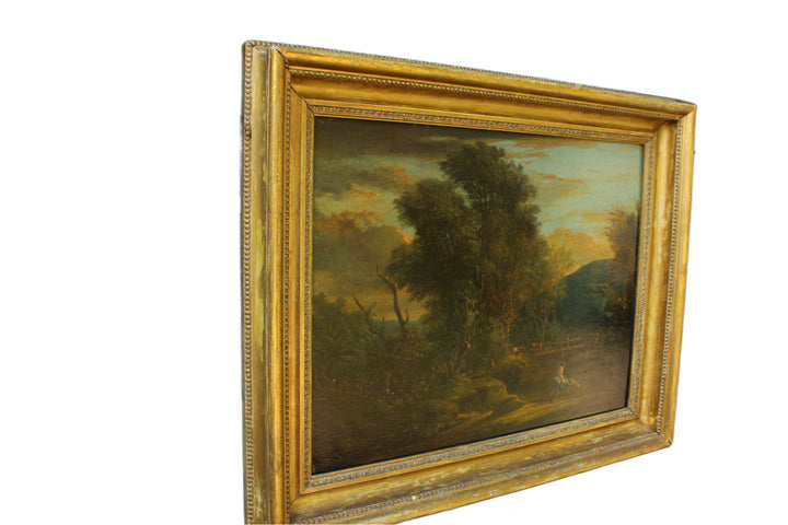 19th_century_landscape_oil_painting_on_Baltic_oak_panel_with_rural_scene