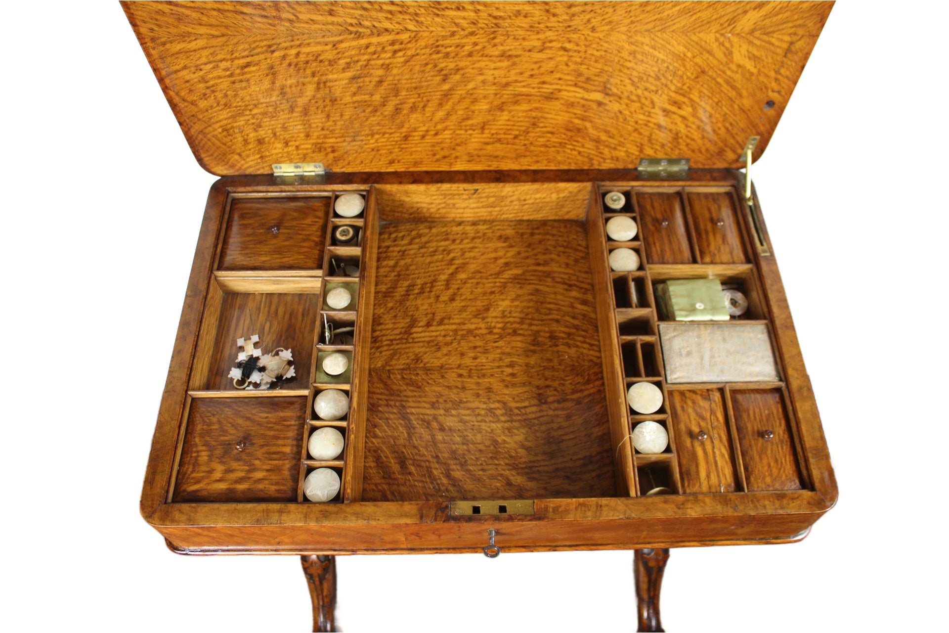 Fine 19th-Century Pollard Oak Work Table