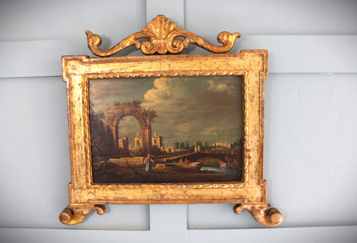 Antique 19th-century oil painting in the style of Francesco Guardi