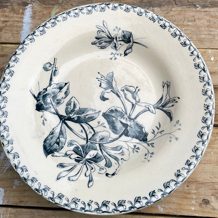 Antique blue and white transfer ware French Soup bowls 19th Century