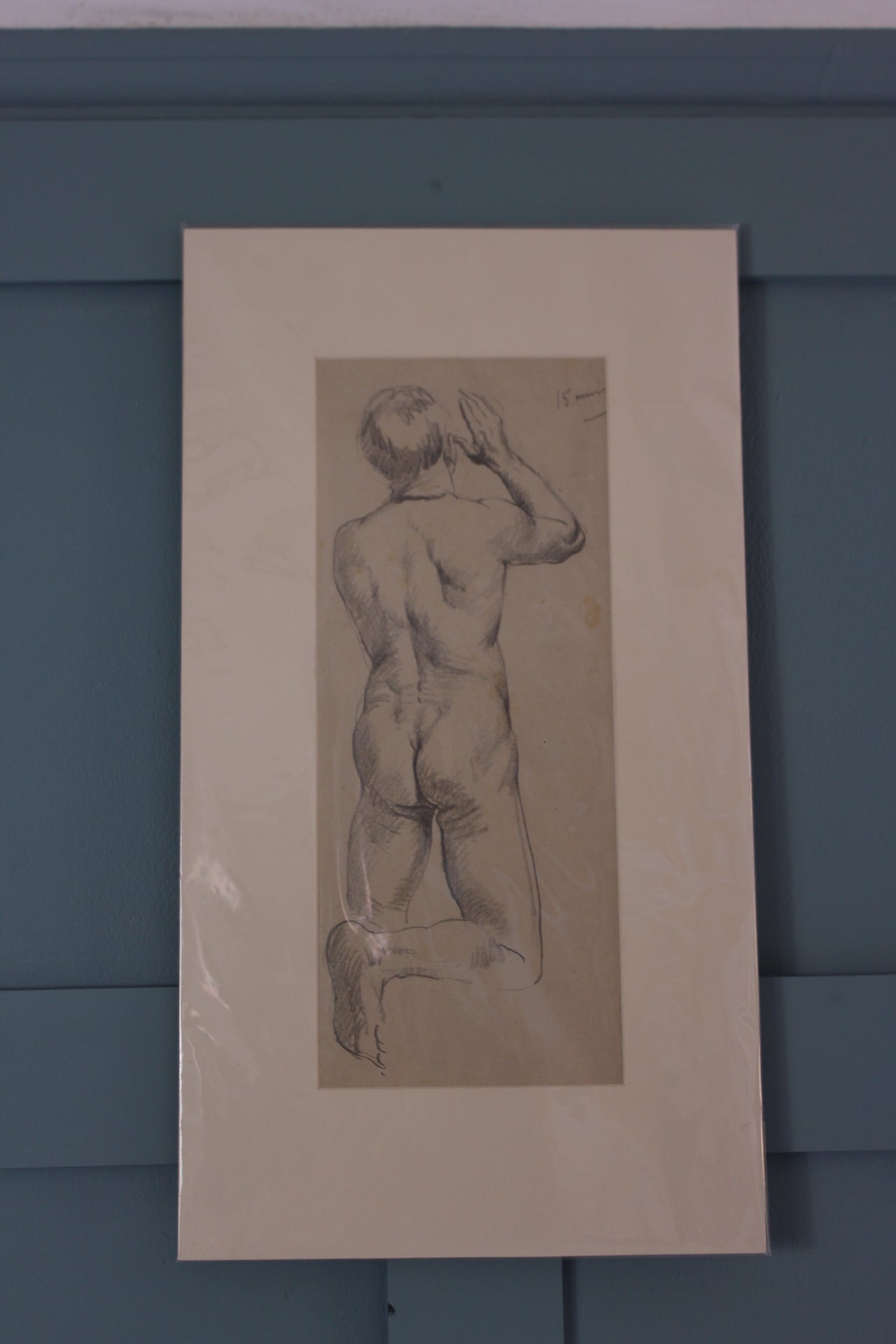 Antique Pencil study of a Male Nude