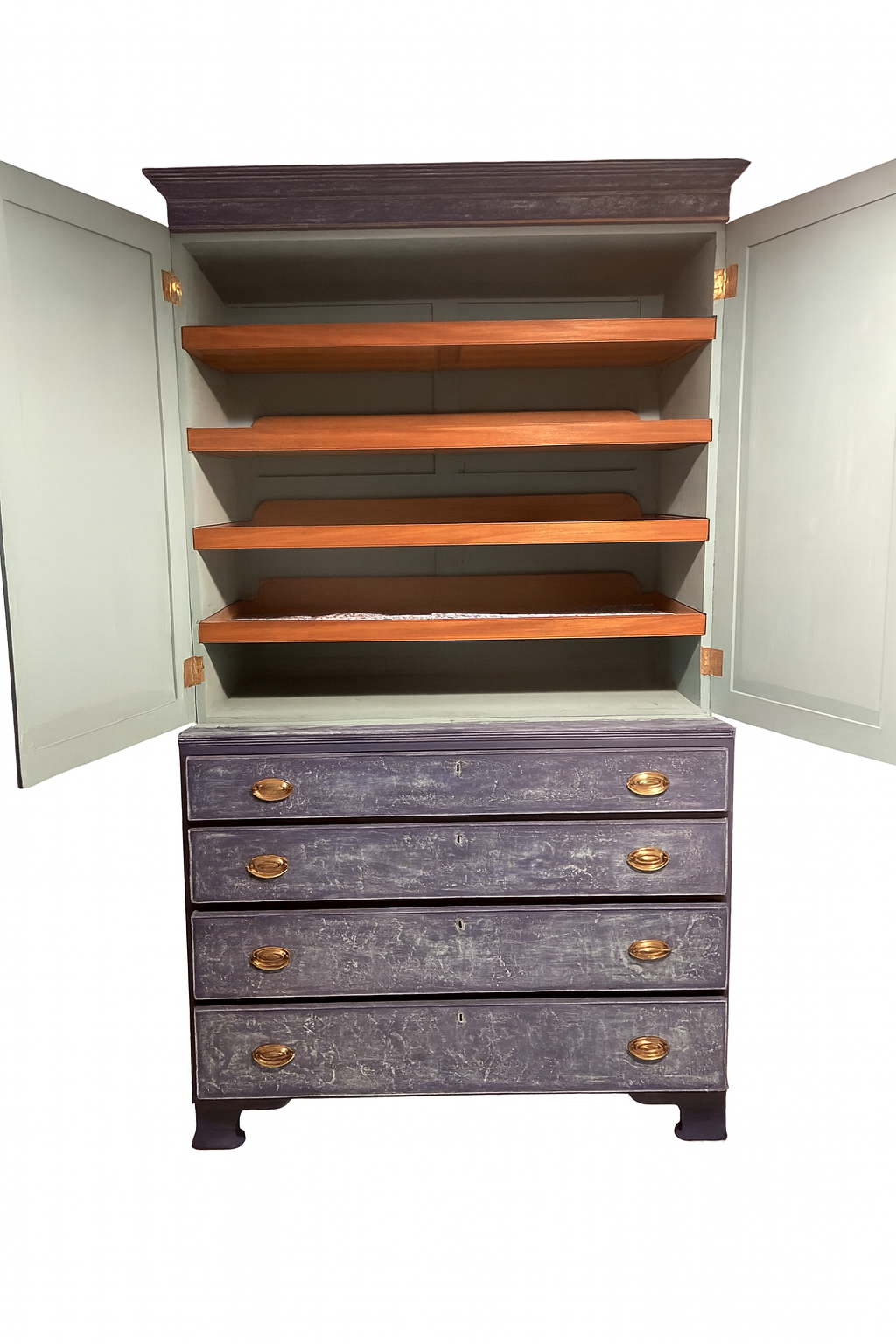 Antique Linen Press with Doors Open Seaford,Sussex UK