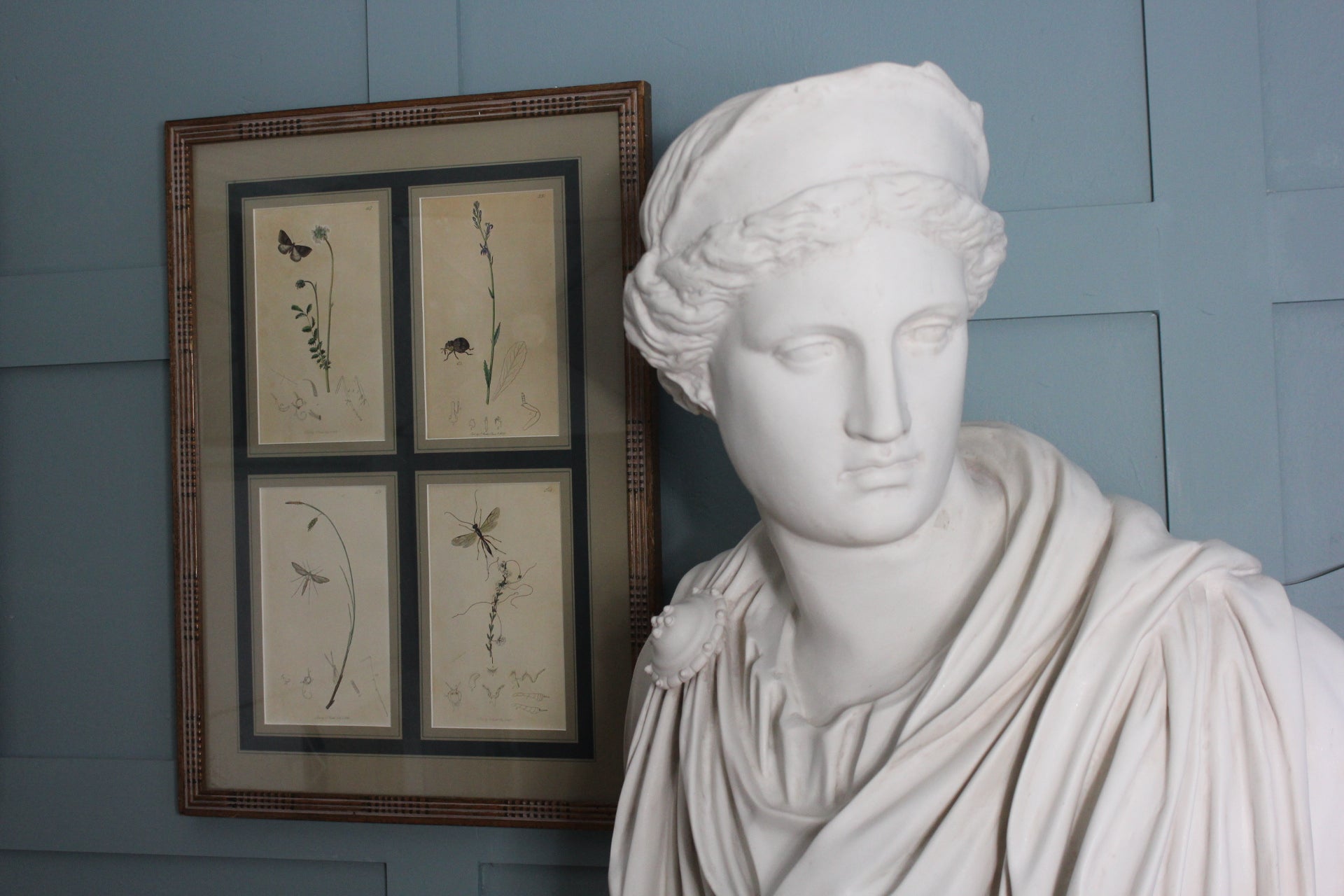 Artful marble bust featuring a regal Roman empress with detailed toga folds and classic design
