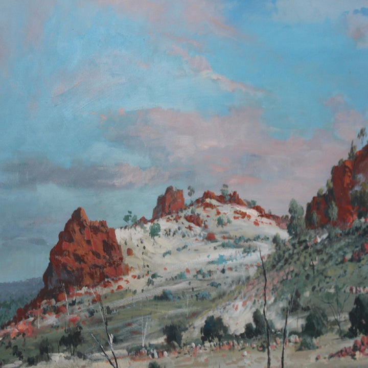Authentic Frank Pash original painting featuring an Australian landscape