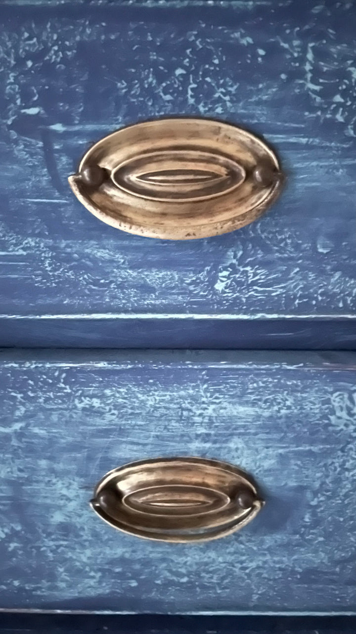 Antique Blue painted Regency Linen Press Available for sale Sussex, England.