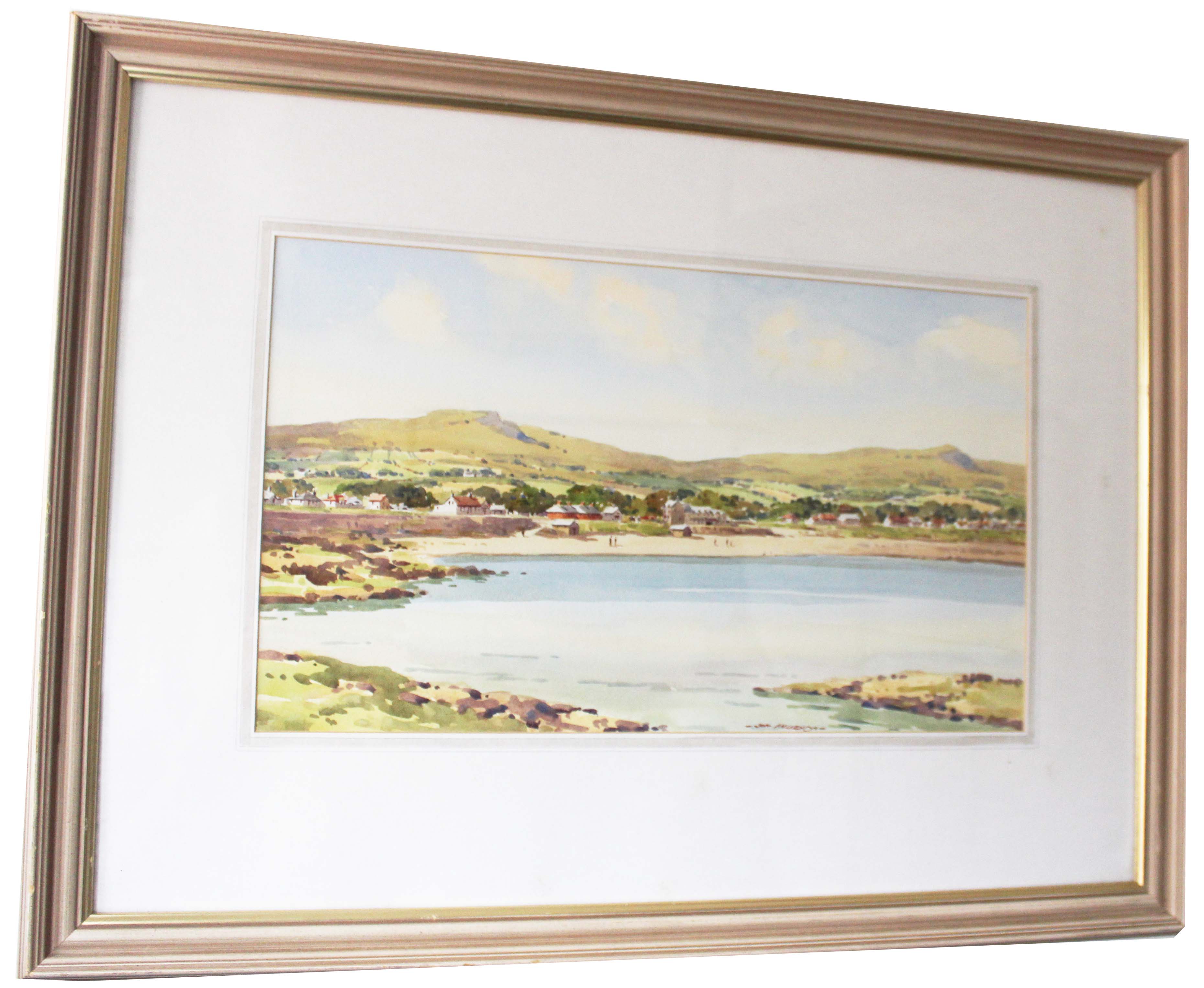 Collectible Irish artwork – Watercolour of Ballygally Beach, County Antrim