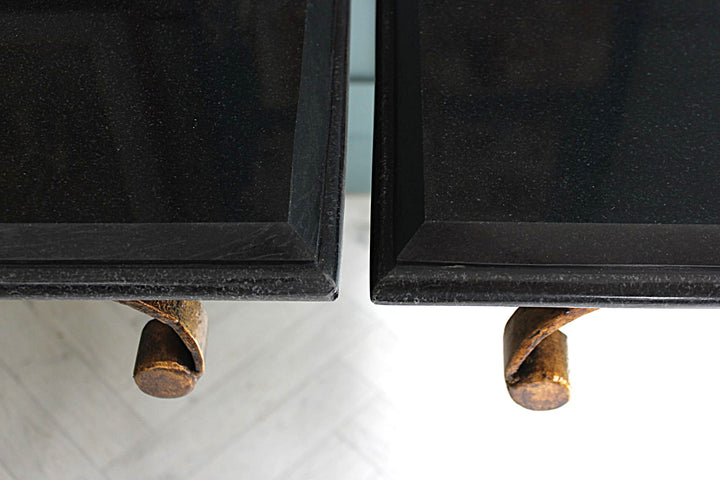 Gilded metal and Granite accent tables, a timeless addition to Sussex boutique hotels and designer homes.