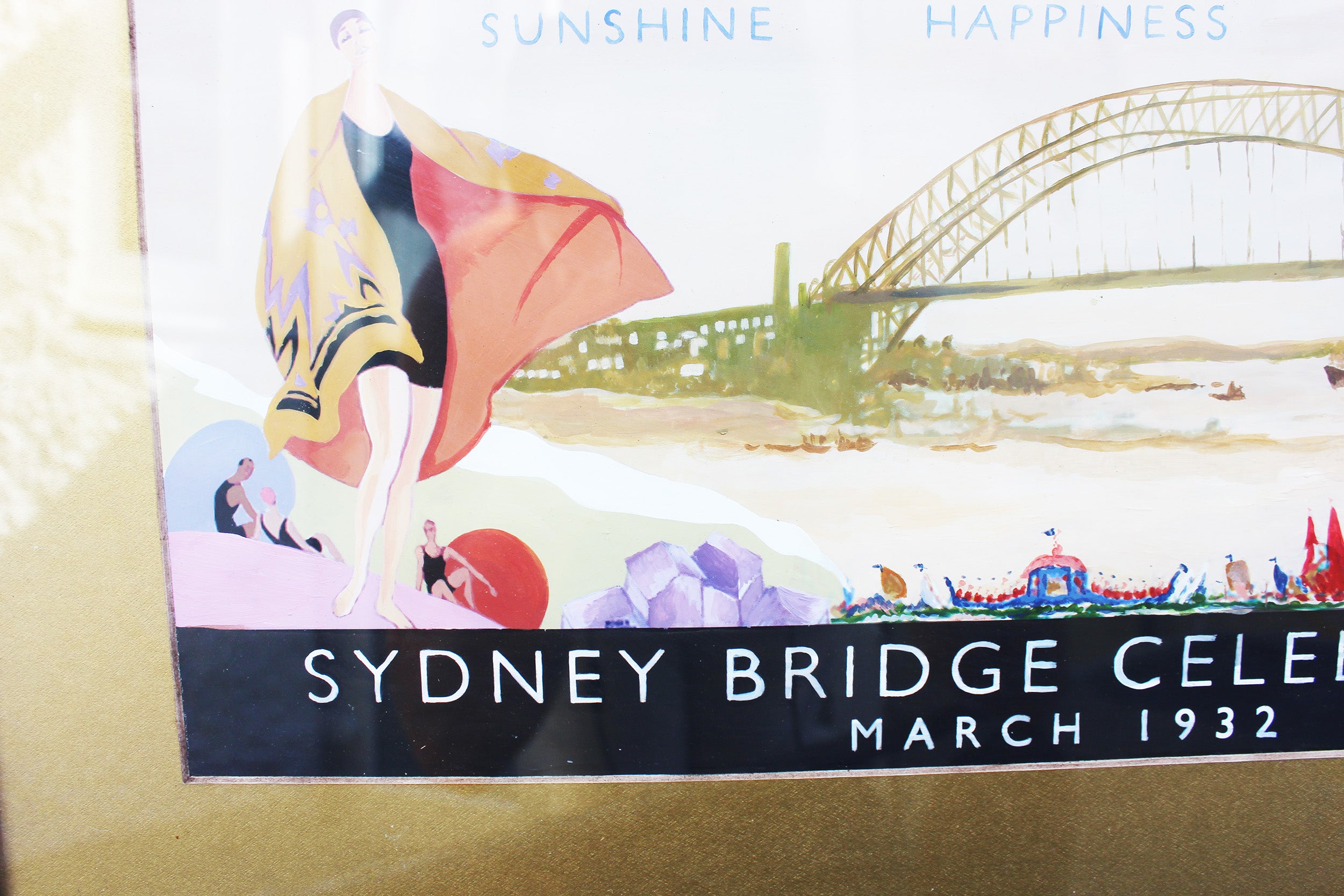 Hand-painted Sydney Harbour Bridge illustration - gouache on paper Sussex
