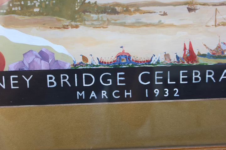 Historic Sydney Harbour Bridge commemorative poster from 1932