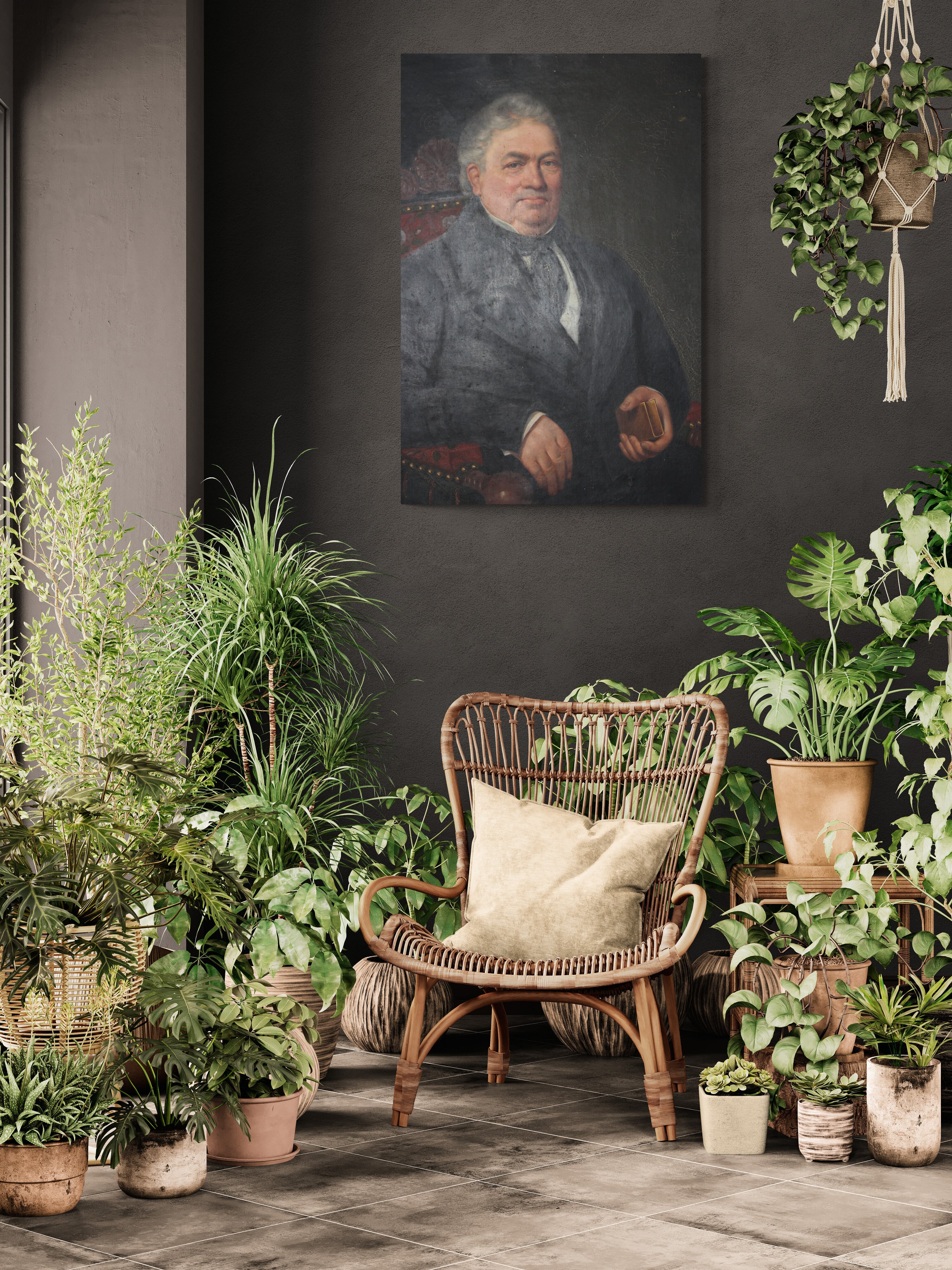 Historical collectible oil painting with aristocratic charm and sophistication