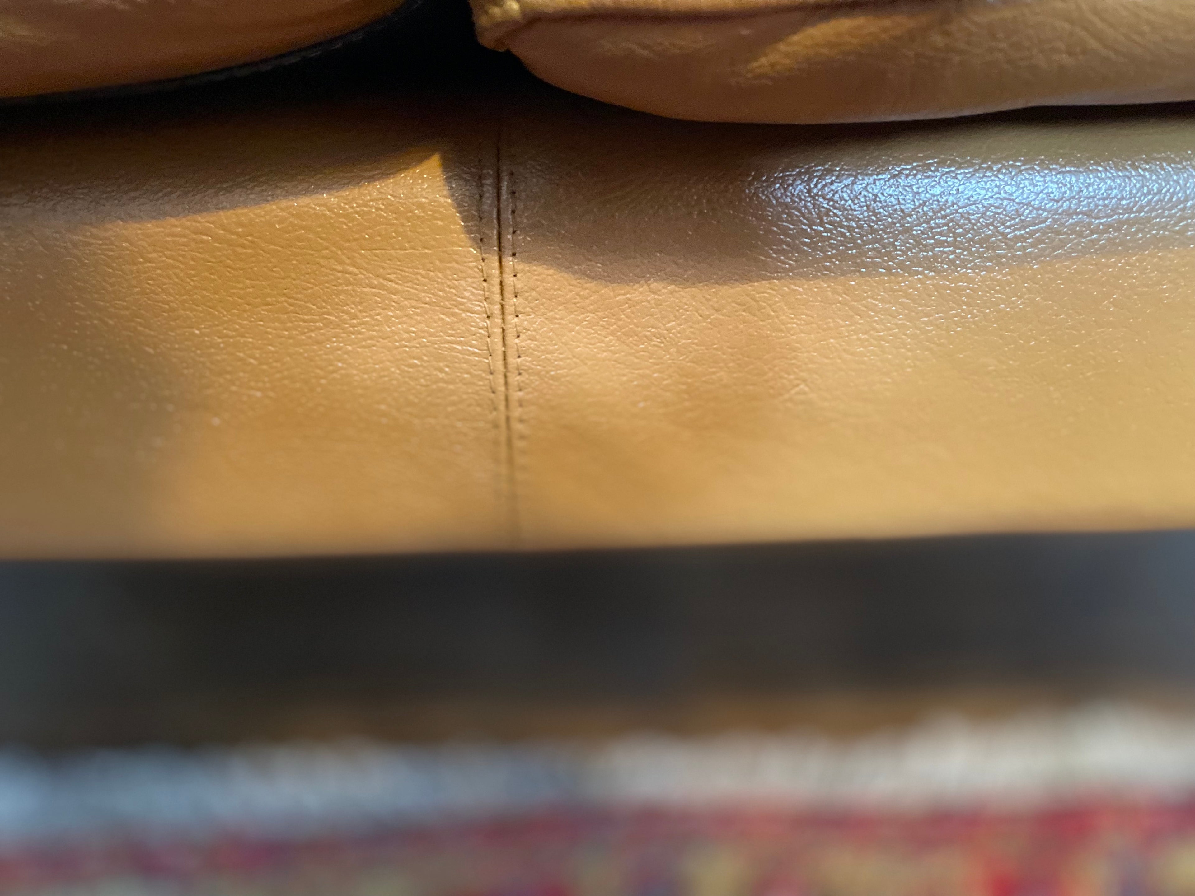 Close up of Danish 2 Seat sofa 