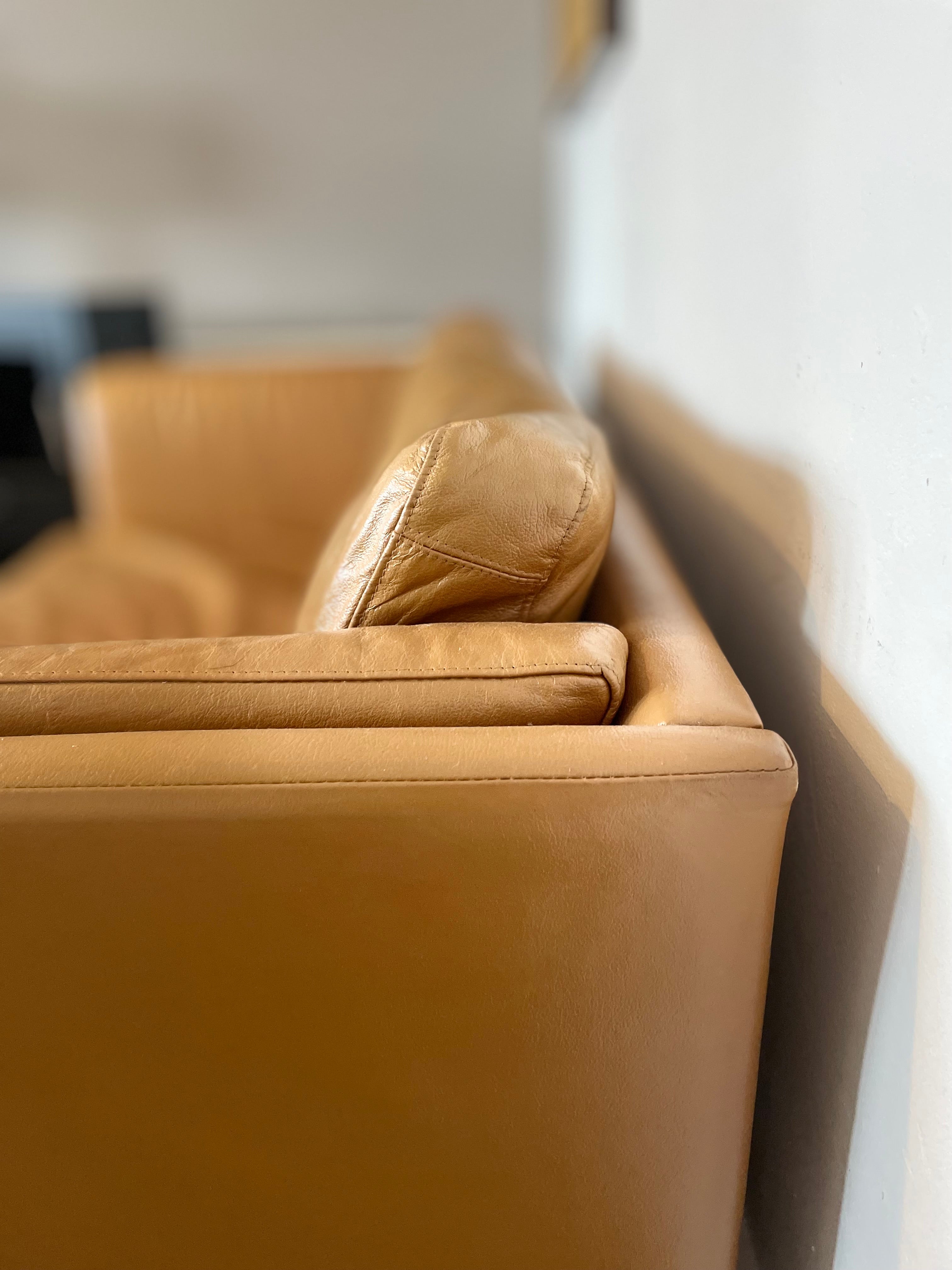 Tan Danish Sofa zoomed In