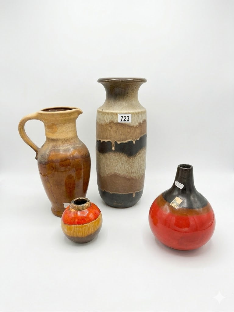 Mid-Century West German Lava Glaze Vase – Red Fat Lava Pottery