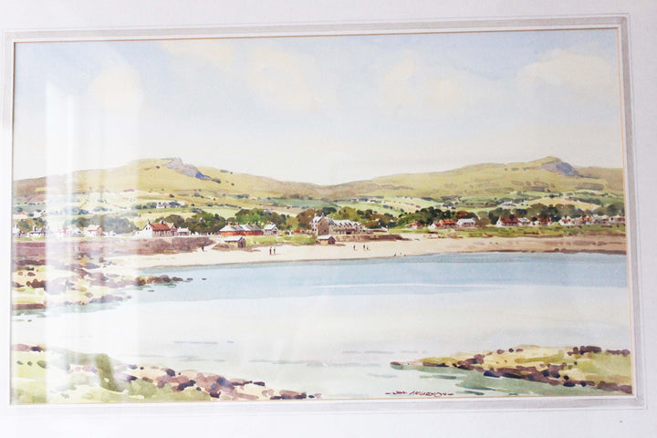 Irish landscape painting – Ballygally Beach watercolour by Samuel McLarnon