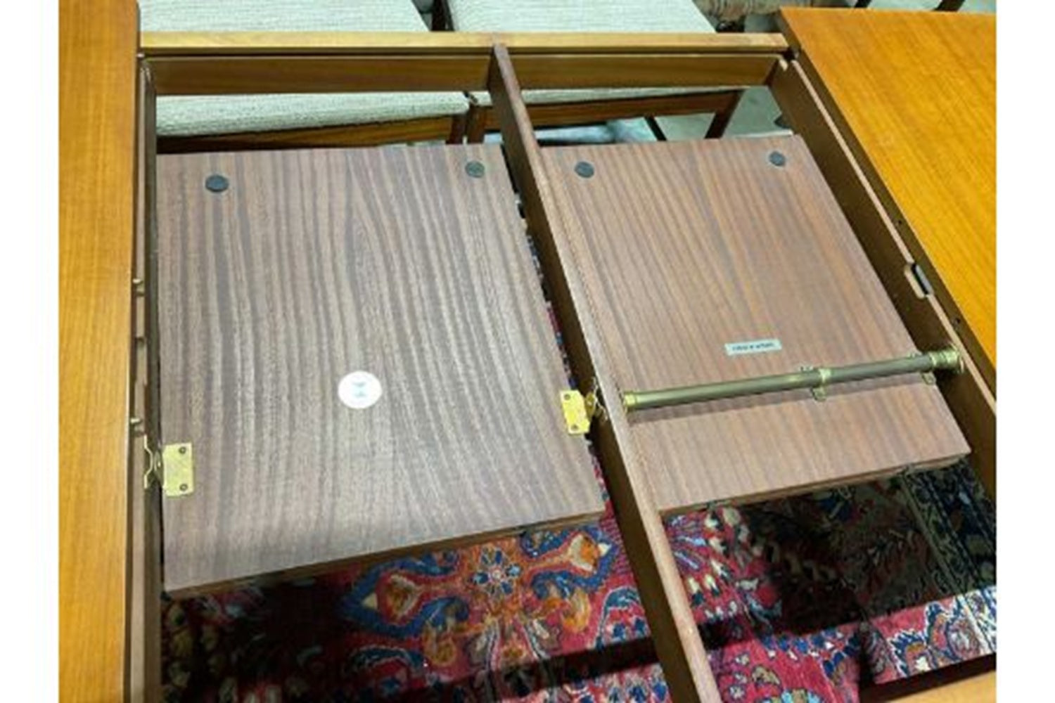 McIntosh teak extending dining table and chairs, Danish style