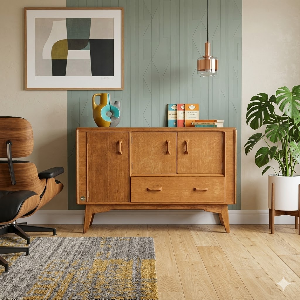 Vintage oak sideboard front view by G Plan