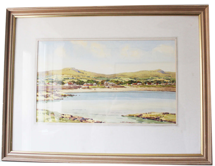 Original watercolour painting of Ballygally Beach by Samuel McLarnon