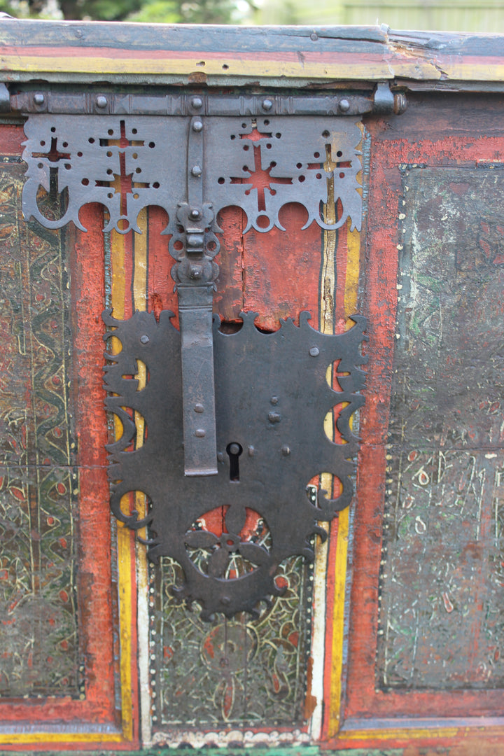 Close up painted Antique Chest 