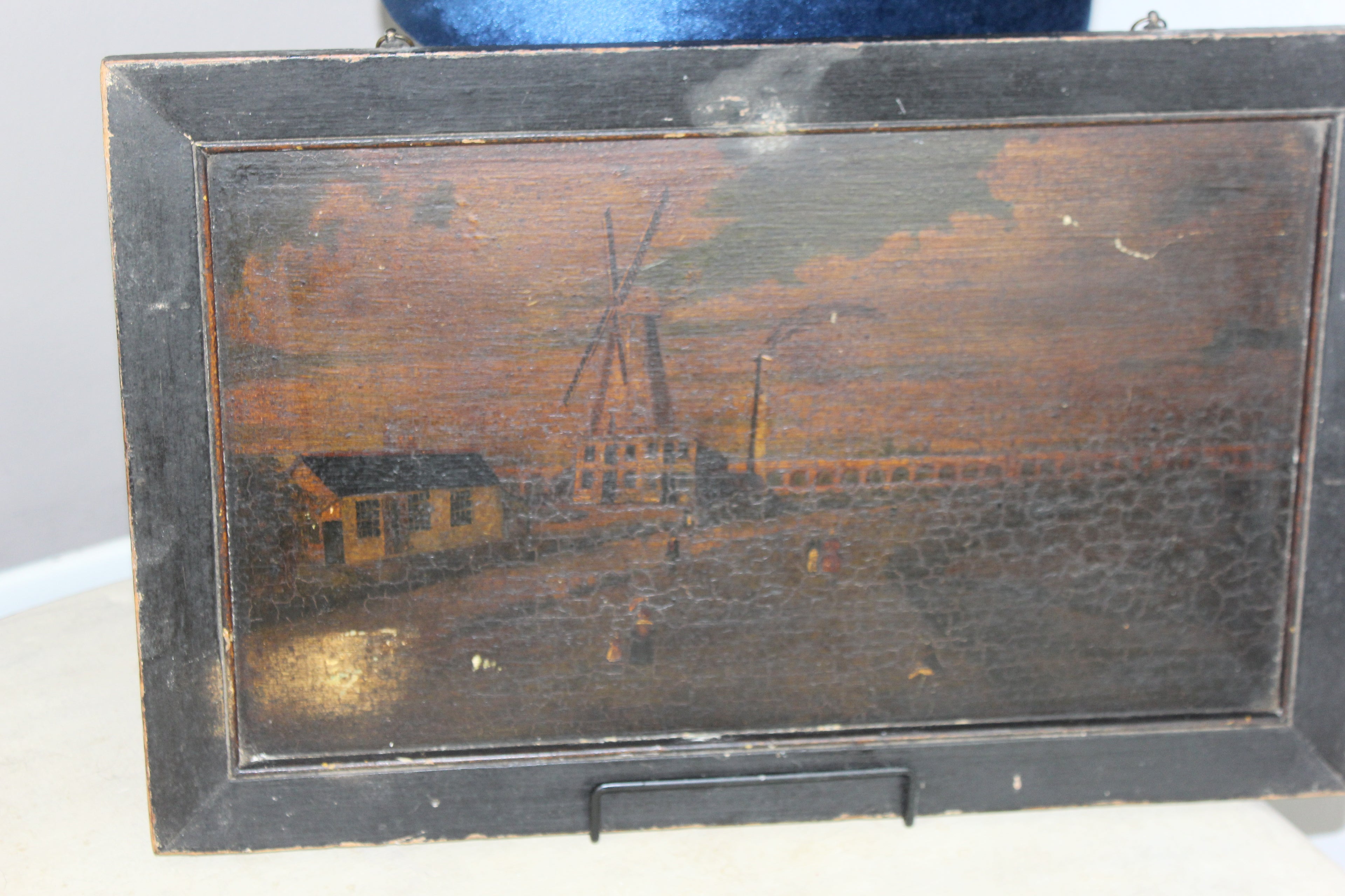 Provincial_British_village_oil_painting_with_historic_Sussex_architecture