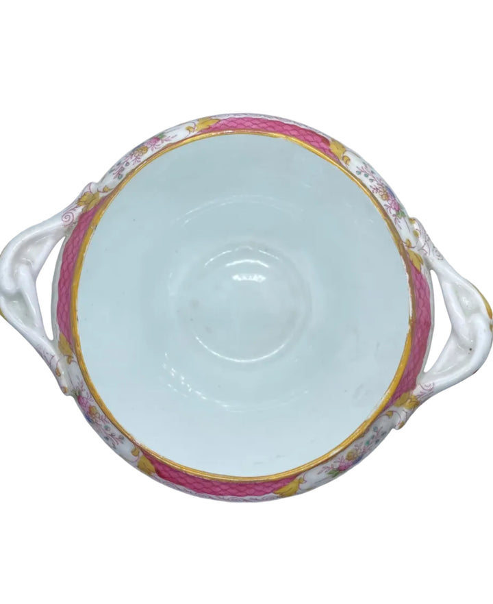 Antique Minton pot close up of interior
