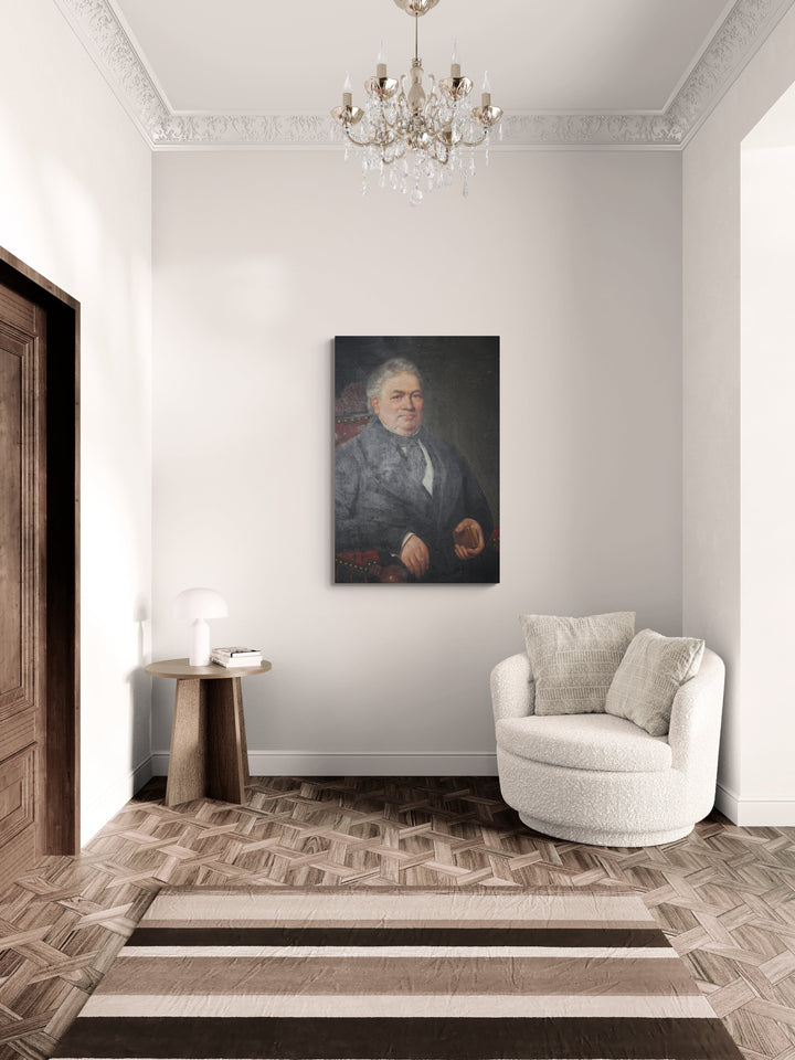 Rare museum-quality French gentleman portrait in traditional 19th-century style.