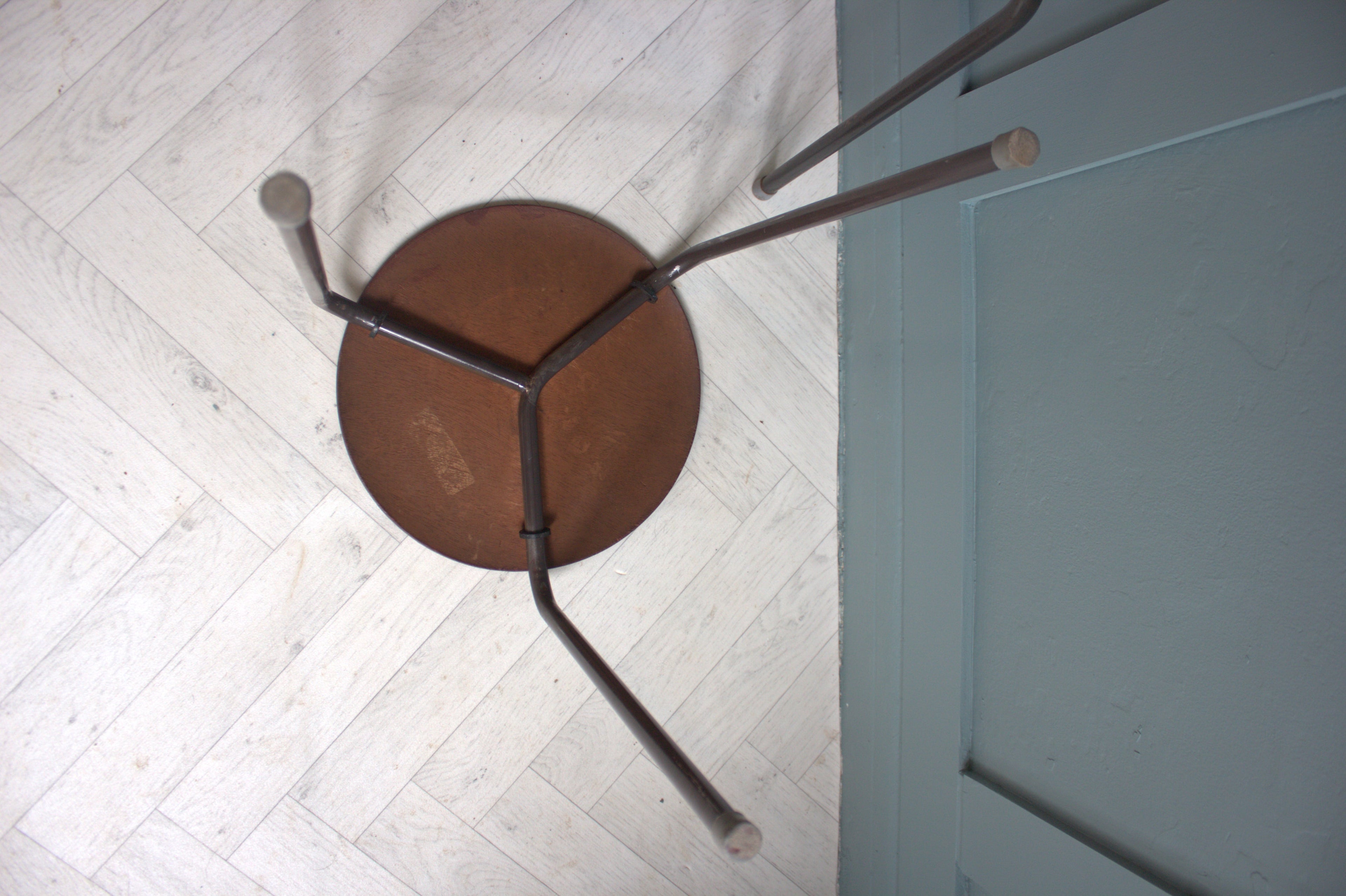 Retro space-saving teak stool designed by Arne Jacobsen, 1950s