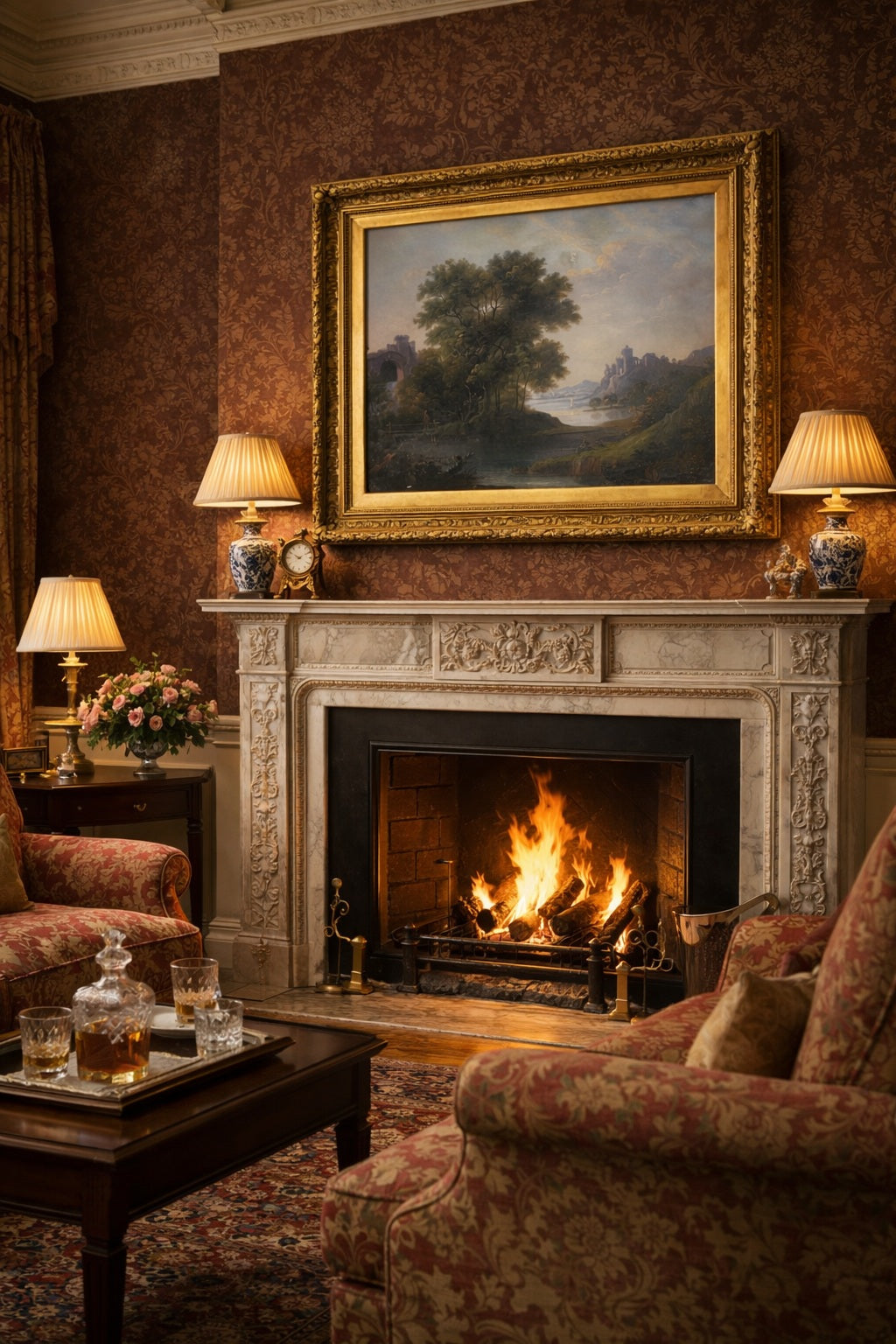 Scottish_School_Italianate_landscape_in_gilt_frame_18th_century